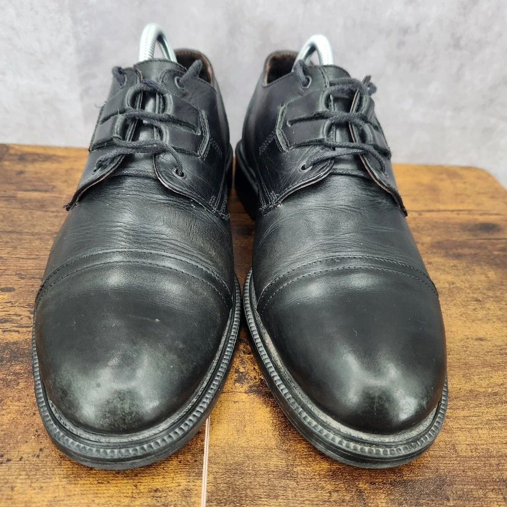Cable &‎ Co. Oxford Shoes Mens 9 Black Leather Cap Toe Dress Shoes Italy